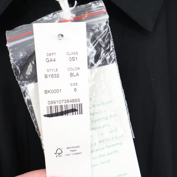 J.Crew Elena Midi Shirtdress Cotton Poplin Black Size 6 NWT - Picture 5 of 10